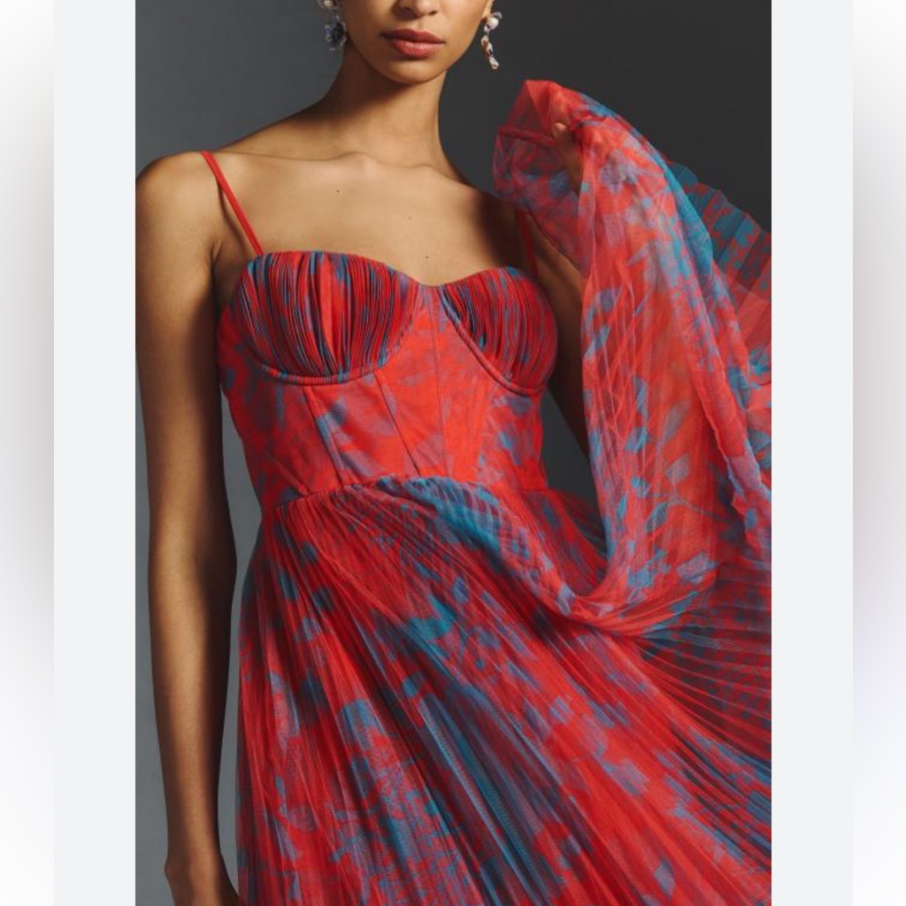 Anthropologie Hutch Pleated Tulle Sweetheart Dress.